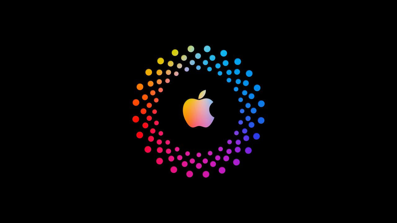 Apple logo with multicolored dots - HDV 720p wallpapers in 1280x720 resolution