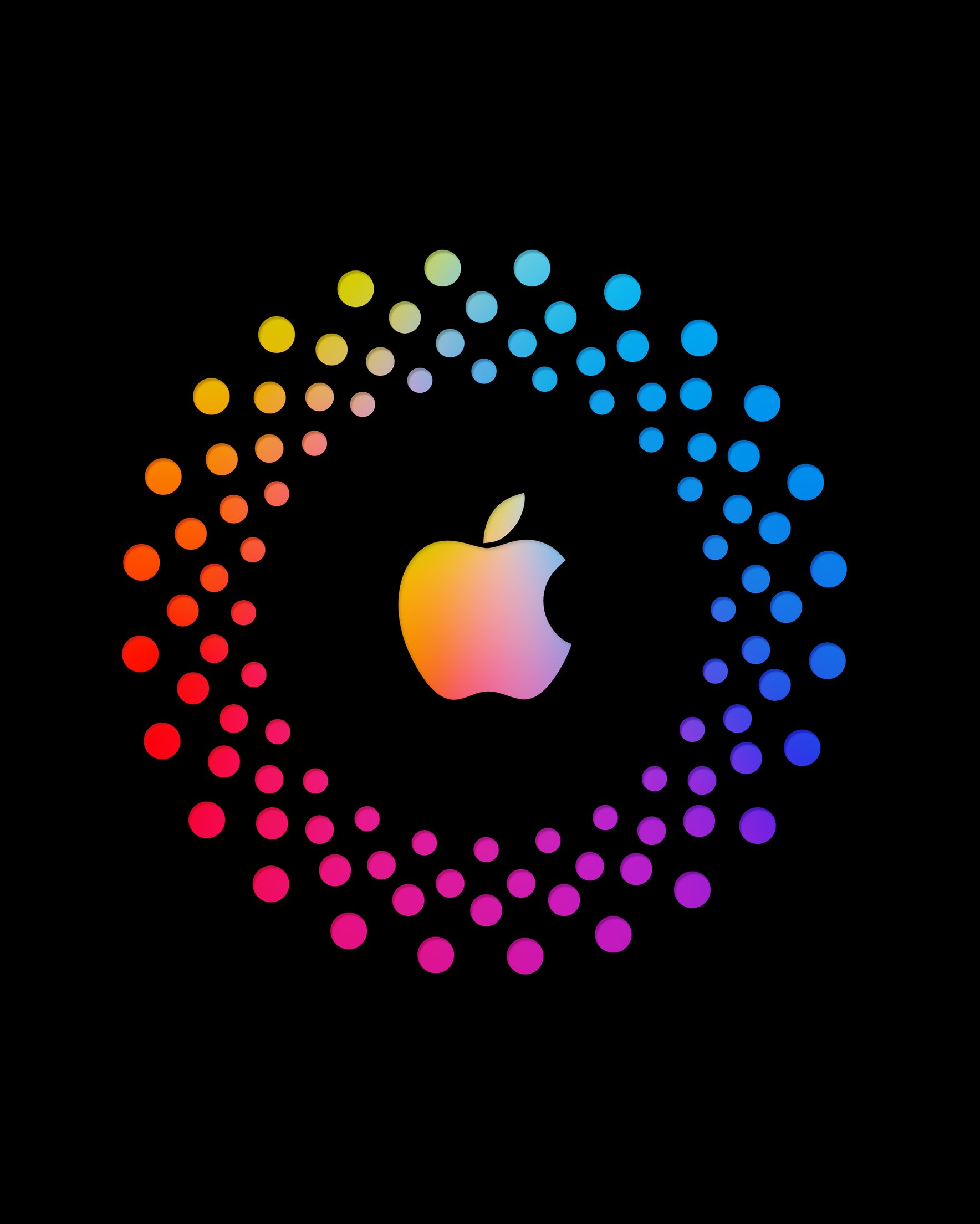 Apple logo with multicolored dots - Wallpapers for Samsung Galaxy Z Fold 2/3 in 1768x2208 resolution