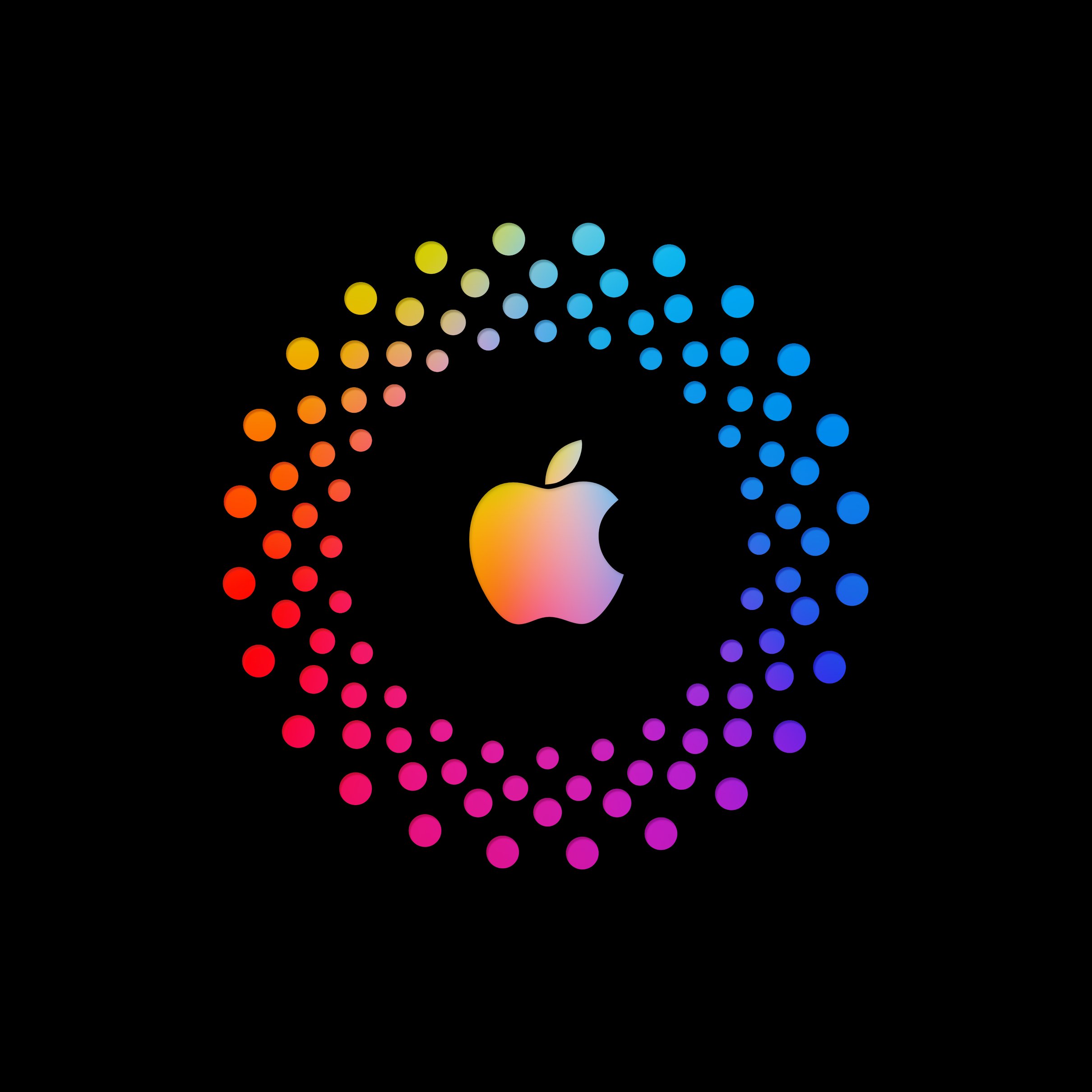 Apple logo with multicolored dots - Wallpapers for iPad Pro 11″ 2024 in 2420x2420 resolution