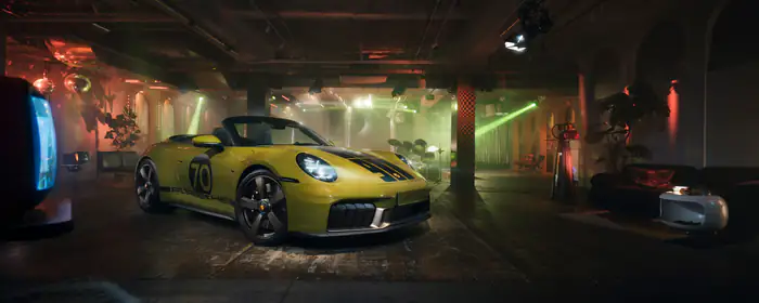 5K2K UltraWide 21:9 обои эксклюзивность (5120x2160): Porsche 911, кабриолет, студия, лофт