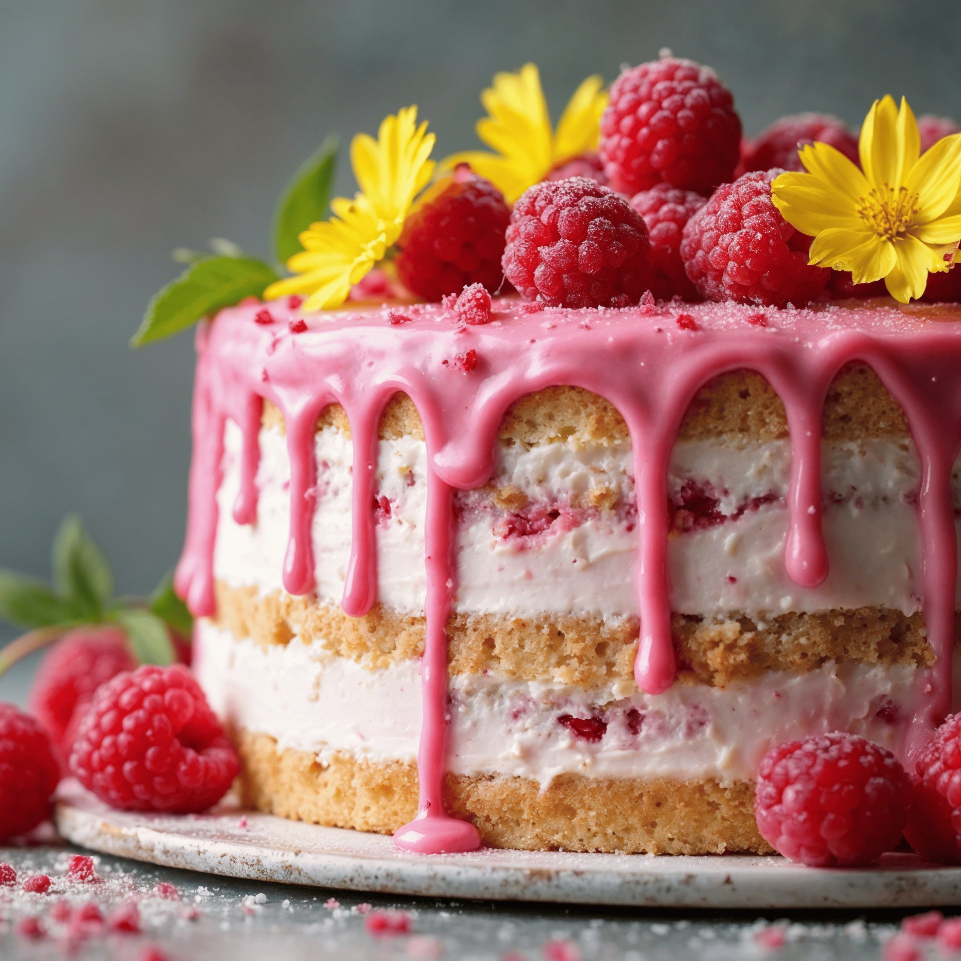 Raspberry cake with pink glaze - Wallpapers for Samsung Galaxy Tab in 1920x1920 resolution