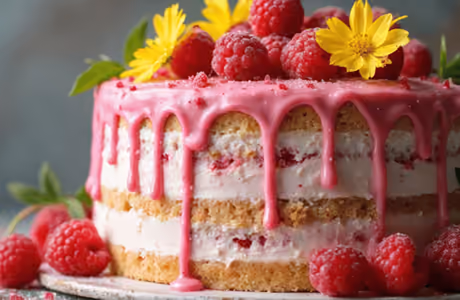 Food wallpapers: cake, raspberry, glaze, dessert