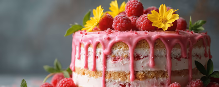 Food wallpapers: cake, raspberry, glaze, dessert