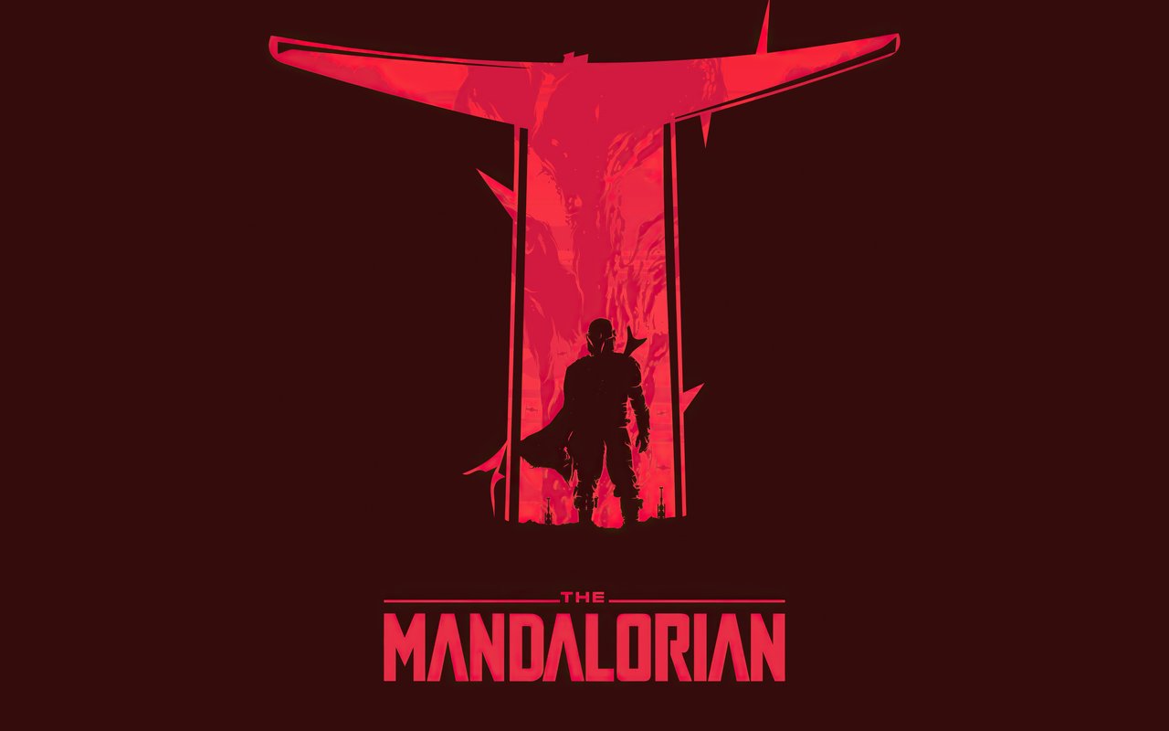 The Mandalorian silhouette with red background - WXGA_1280 wallpapers in 1280x800 resolution