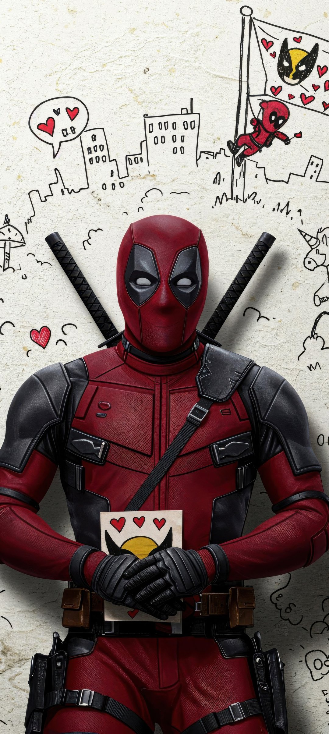 Deadpool and Wolverine in the comic - Wallpapers for Samsung Galaxy A13/A14/A53, Realme 12 Pro 5G, POCO M5 in 1080x2408 resolution