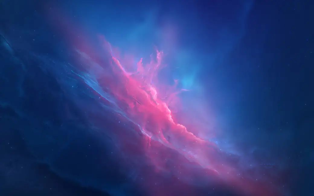 Bright pink cosmic nebula — desktop and phone wallpaper, free download