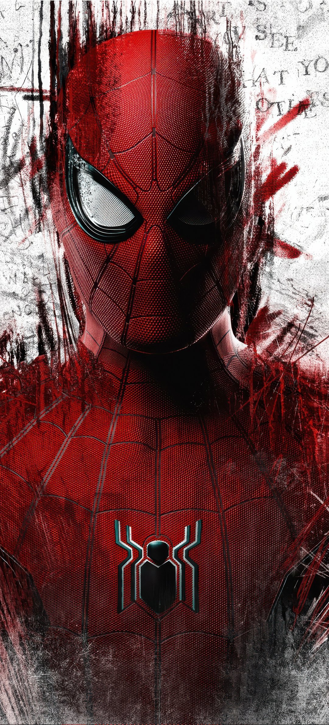 Spider-Man portrait with paint effect - Wallpapers for Honor/Huawei in 1080x2376 resolution