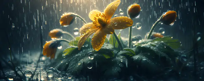 Nature wallpapers: flowers, rain, petals, leaves