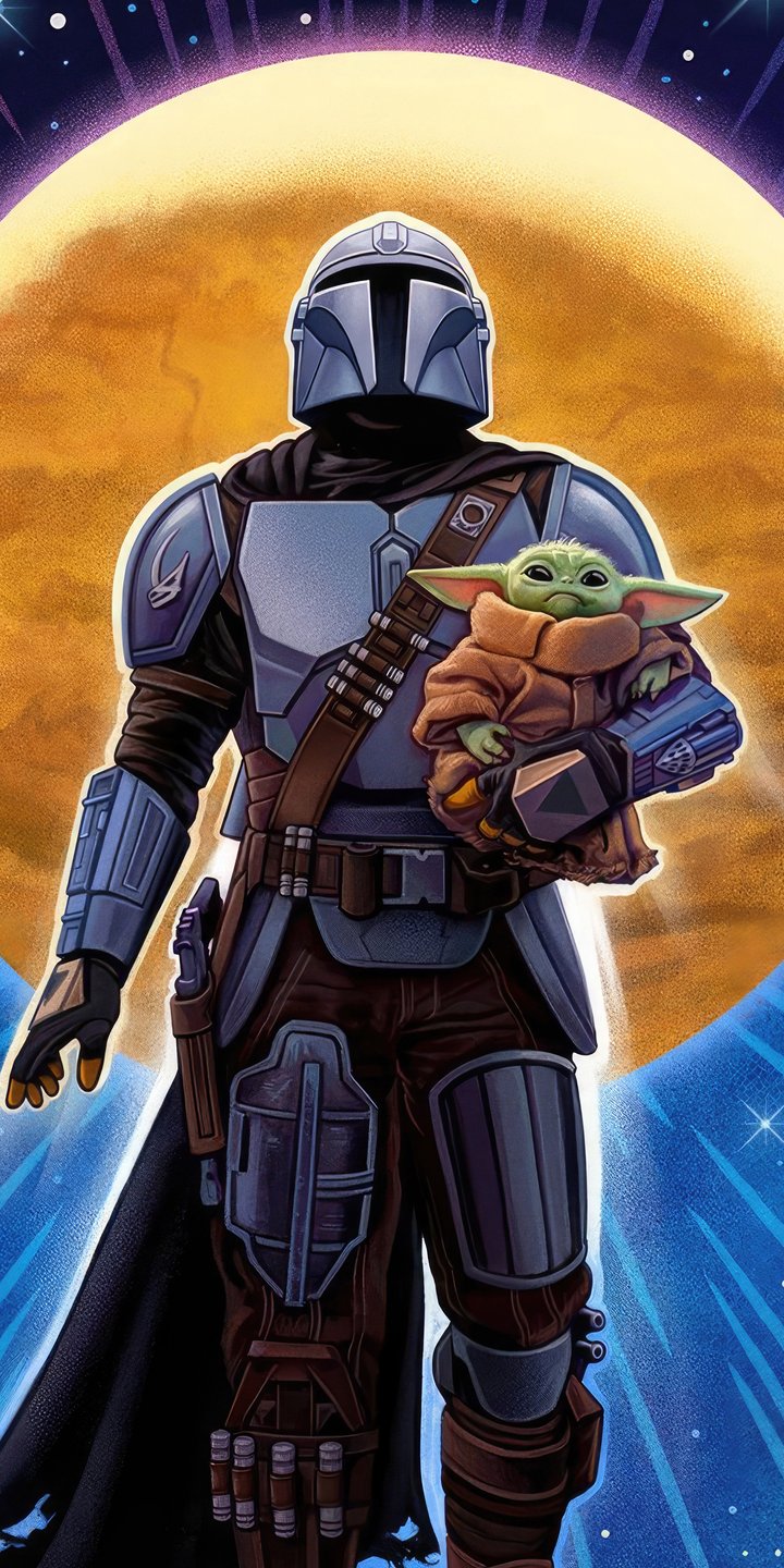 The Mandalorian and Grogu - Wallpapers for Samsung Galaxy A03s, Xiaomi Redmi 7A, POCO C3 in 720x1440 resolution