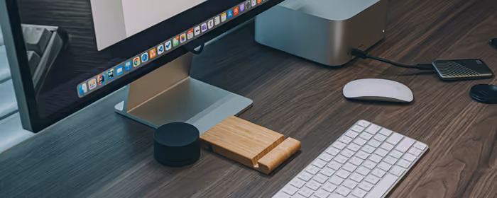 5K2K UltraWide 21:9 Apple iMac wallpapers (5120x2160): Apple iMac, Apple Mac mini, workspace, keyboard