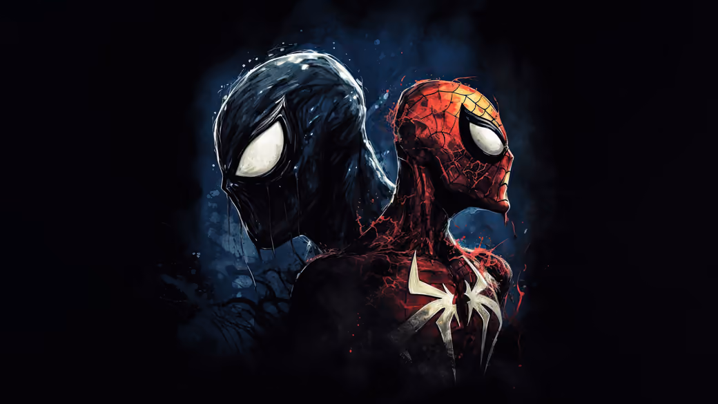Black Spiderman and Spiderman — desktop and phone wallpaper, free download