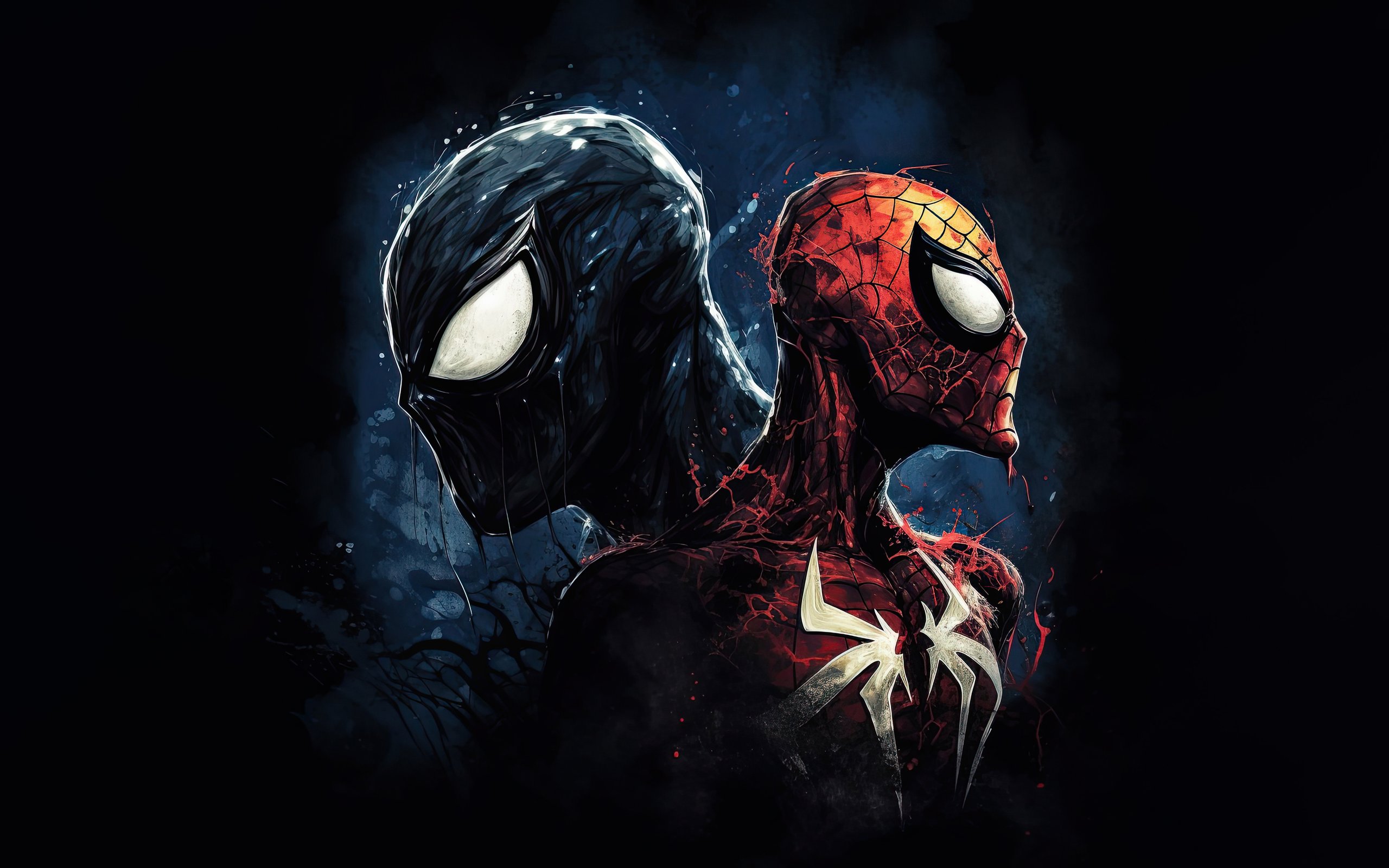 Black Spiderman and Spiderman - WQXGA and for Apple MacBook Air 13 wallpapers in 2560x1600 resolution