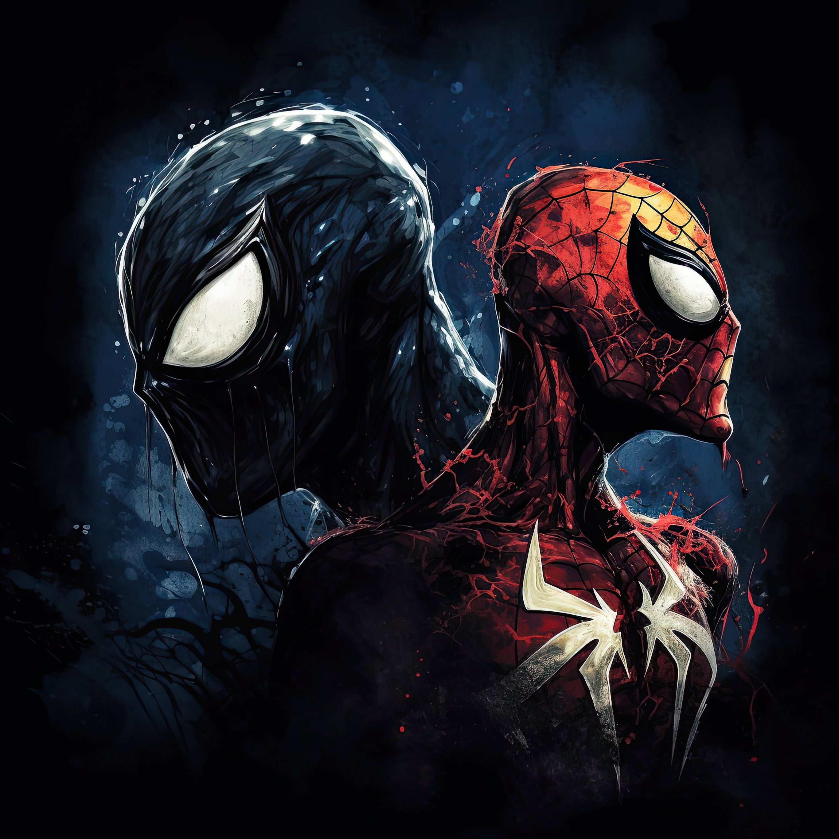 Black Spiderman and Spiderman - Wallpapers for iPad Pro 12.9″ in 2732x2732 resolution