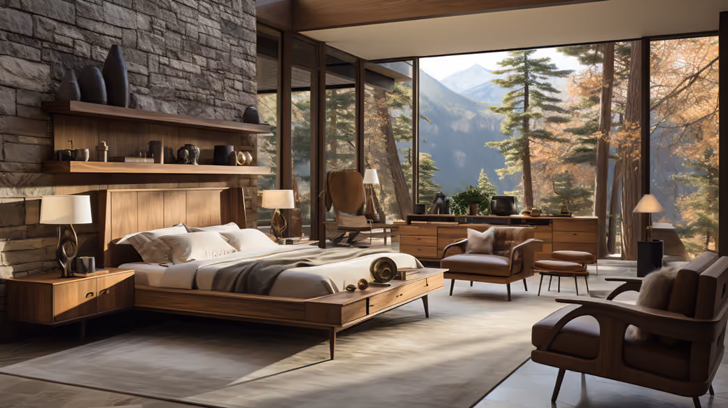 Bedroom with mountain view - Wallpapers for Samsung Galaxy Tab in 1920x1920 resolution