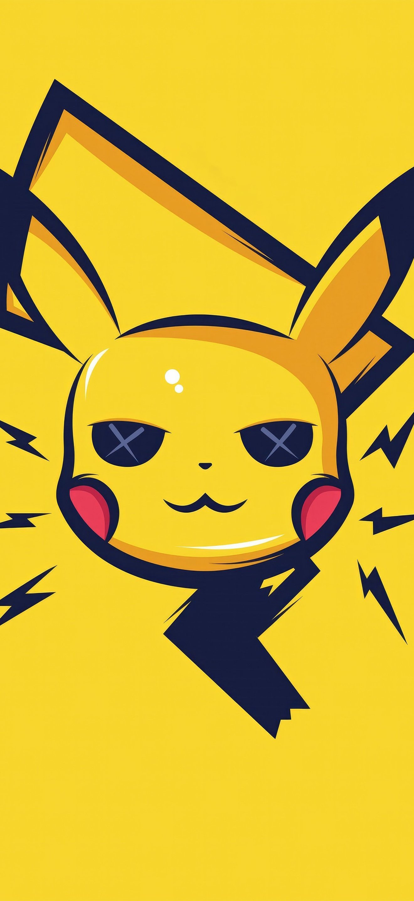 Pikachu face with electric sparks - Wallpapers for iPhone 17 Pro Max/16 Pro Max in 1320x2868 resolution