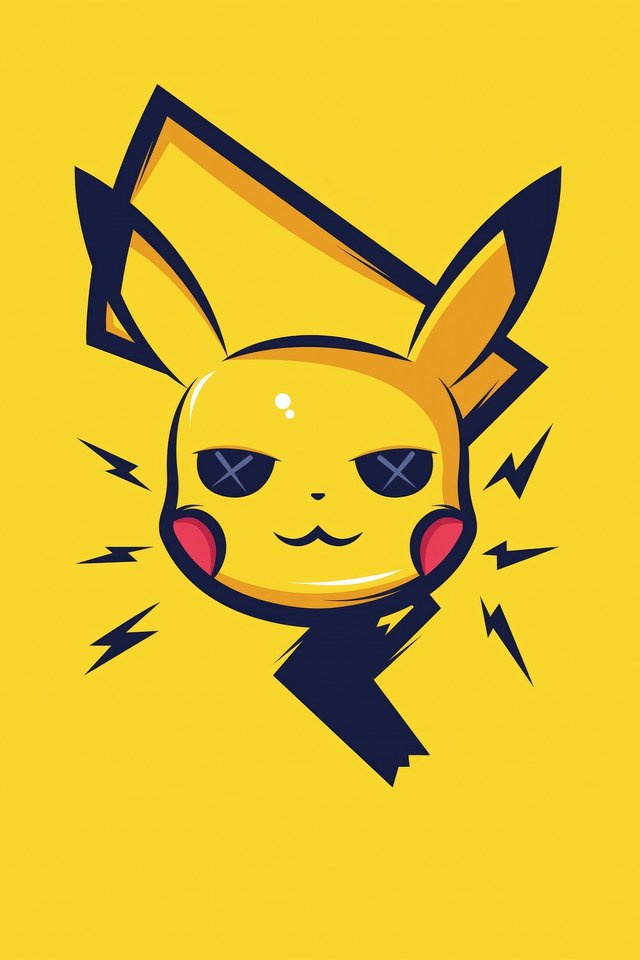 Pikachu face with electric sparks - Wallpapers for iPhone 4/4S in 640x960 resolution