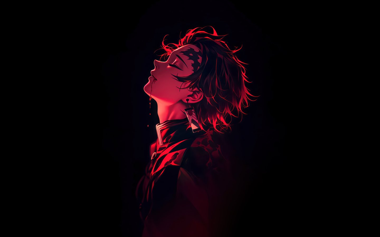 Tanjiro Kamado in the Red light - WSXGA wallpapers in 1440x900 resolution