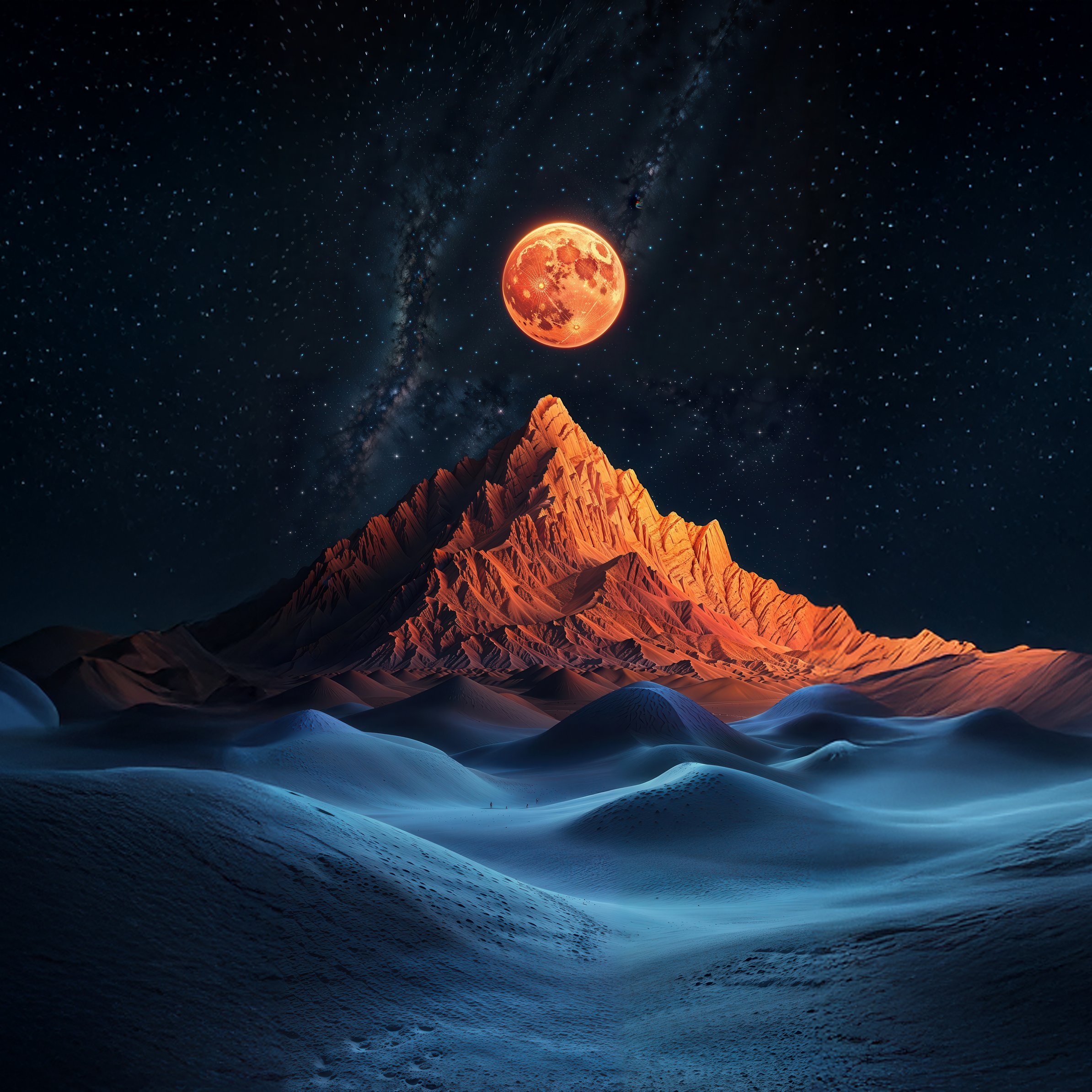 Red moon over the mountain - Wallpapers for iPad Pro 11″ in 2388x2388 resolution