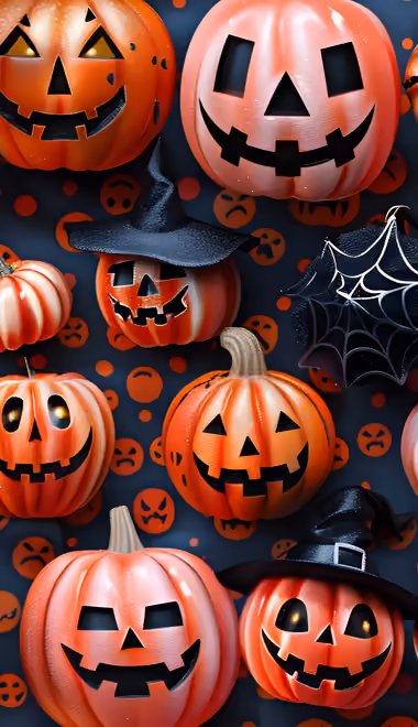 Ghost Wallpapers for iPhone 5/5S/5C/SE (640x1136): Halloween, pumpkin, spider, cobweb