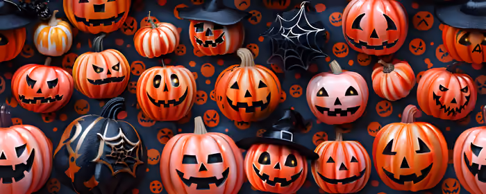 UltraWide 32:9 Ghost wallpapers (3840x1080): Halloween, pumpkin, spider, cobweb