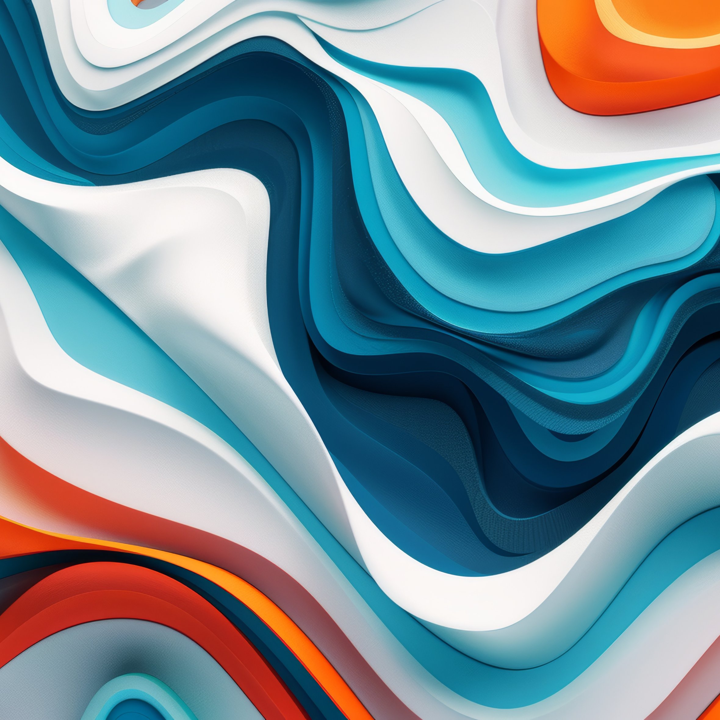 Colorful 3D layered abstract waves - Wallpapers for iPad Air 10.9″ in 2360x2360 resolution