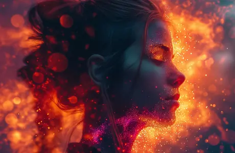 People wallpapers: woman, fire, face, glow
