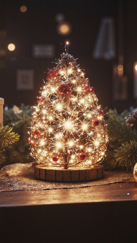Small Christmas tree made of garlands - Wallpapers for LG/ASUS in 480x854 resolution
