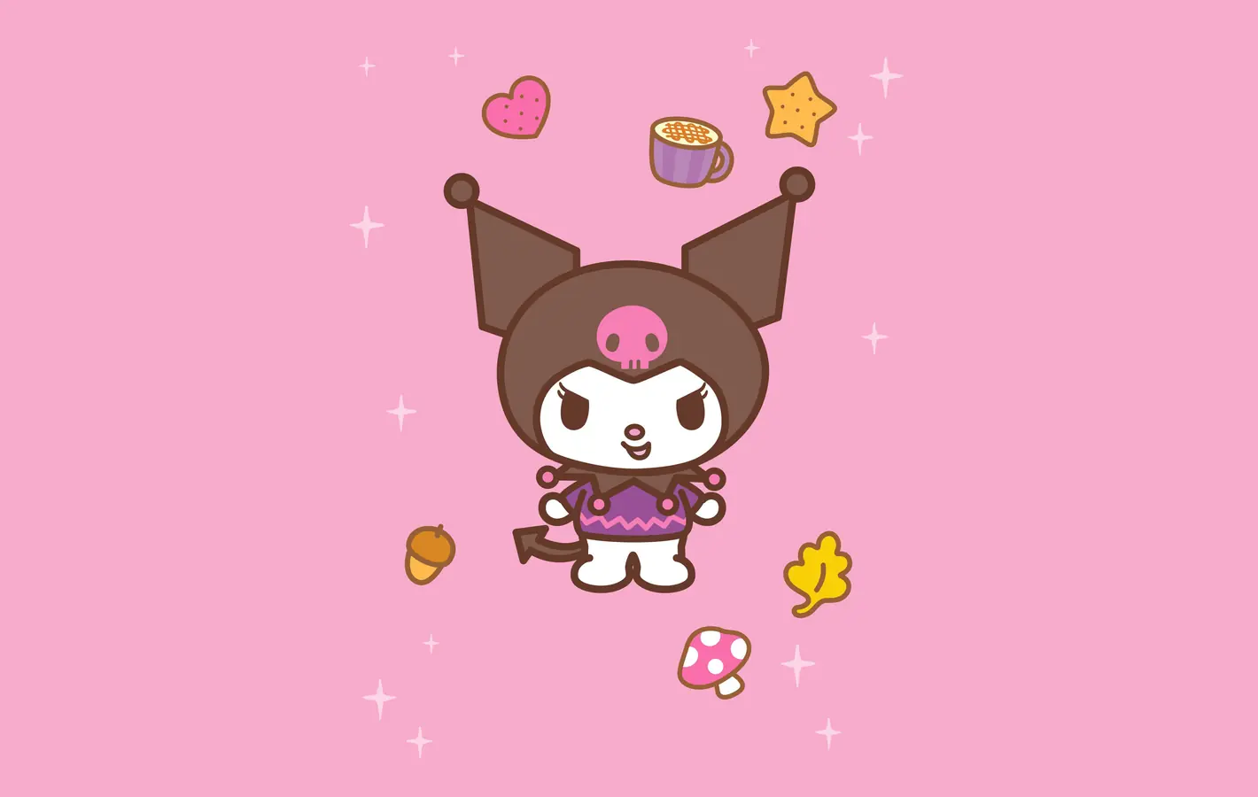Kuromi from Onegai My Melody — desktop and phone wallpaper, free download