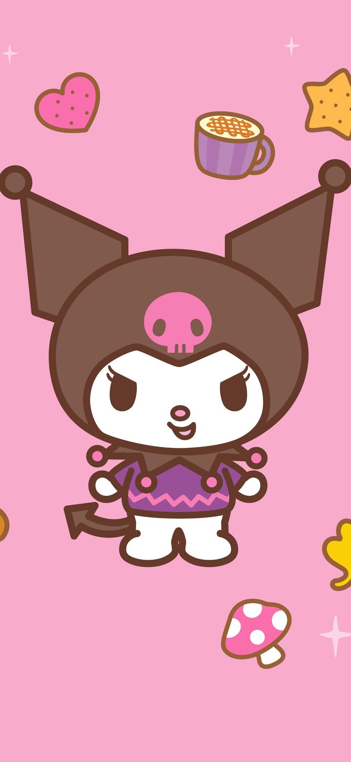 Kuromi from Onegai My Melody - Wallpapers for Samsung Galaxy A11/A20e/A20/M11, Xiaomi Redmi 9A/9C, POCO C40 in 720x1560 resolution