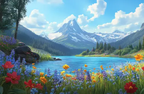 Full HD wallpapers (1920x1080): mountains, lake, valley, forest