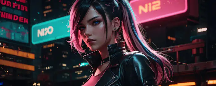 People wallpapers: cyberpunk, girl, pink hair, jacket