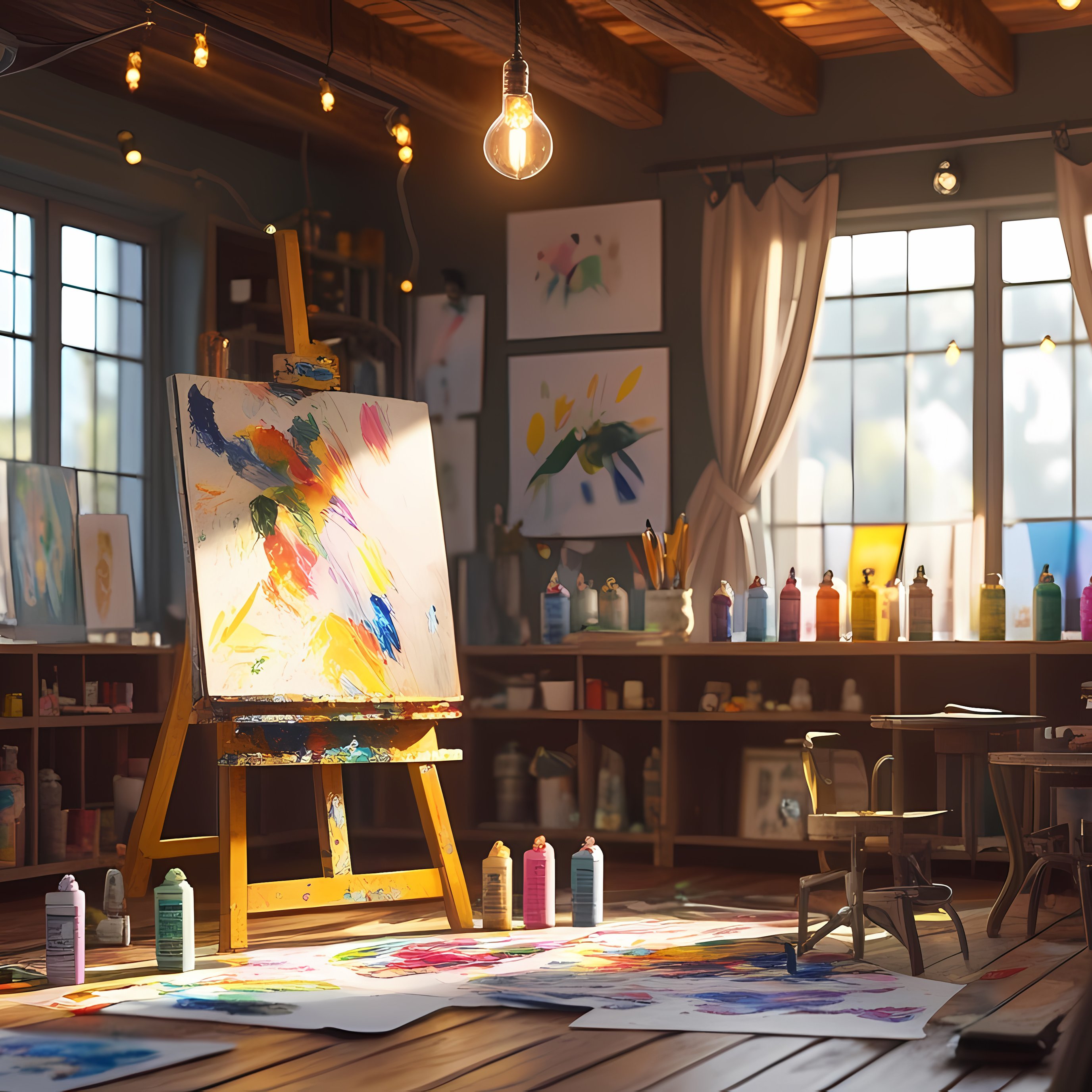 Cozy artist studio - Wallpapers for iPad Pro 13″ in 2752x2752 resolution