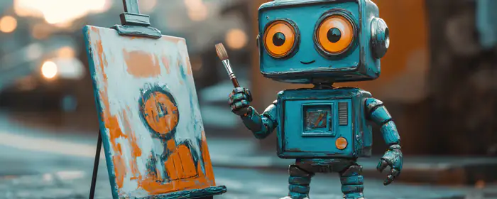 5K2K UltraWide 21:9 toy wallpapers (5120x2160): robot, painting, portrait, easel