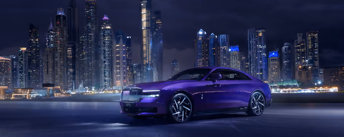 UltraWide 21:9 wallpapers (2560x1080): Rolls-Royce Spectre, Spirit of Ecstasy, coupe, night