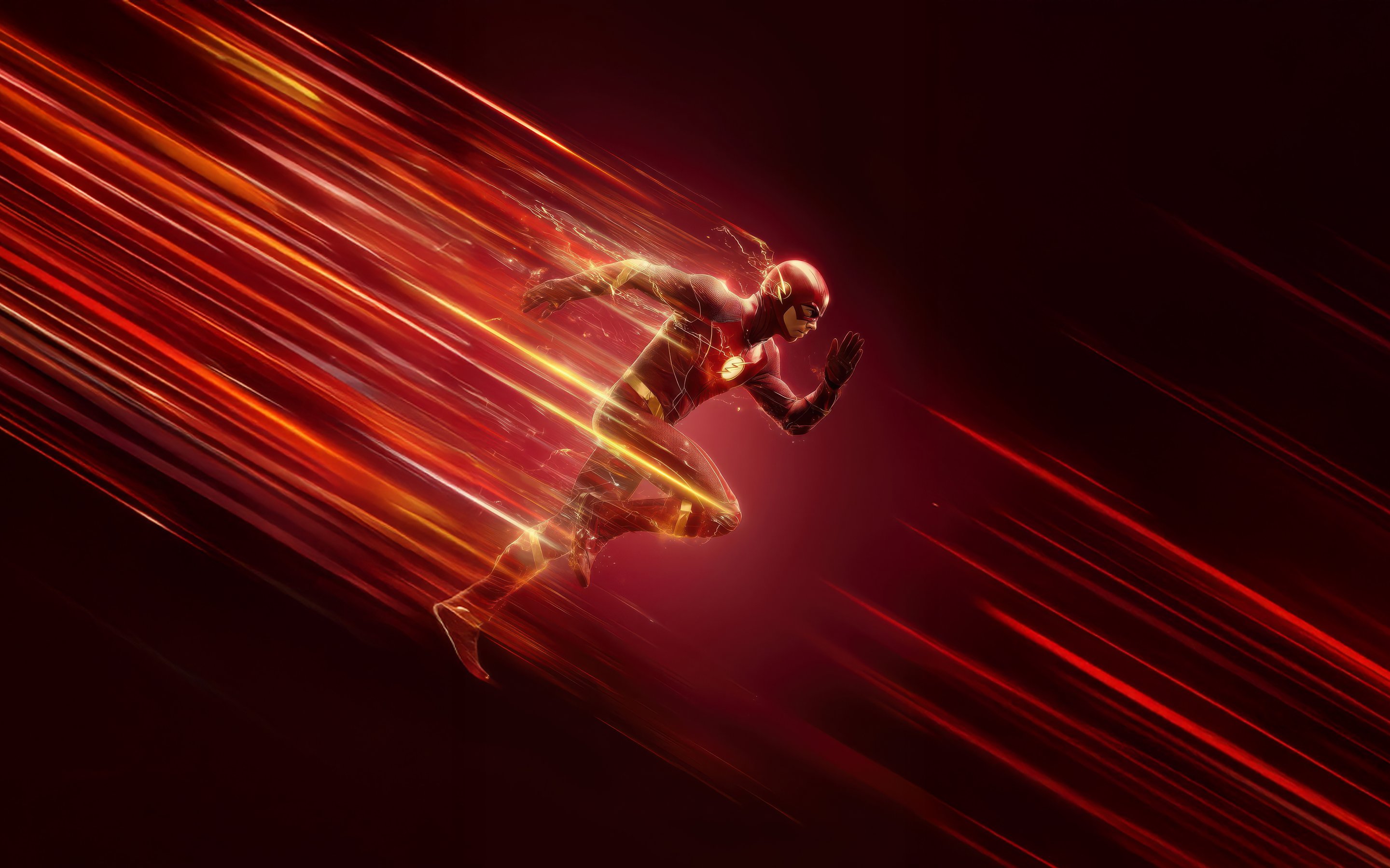 Flash superhero running with speed - Wallpapers for Apple MacBook 15″ in 2880x1800 resolution