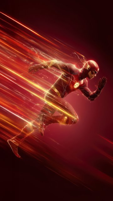 Flash superhero running with speed - Wallpapers for Nokia, Samsung in 360x640 resolution