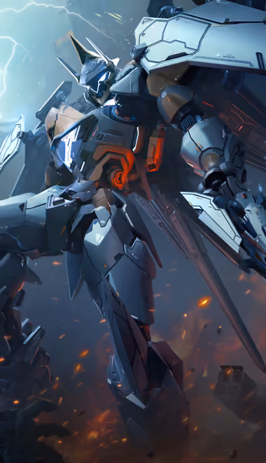 Обои мультиплеер для Nokia, Samsung (360x640): Mecha Break, робот, постапокалипсис, молния