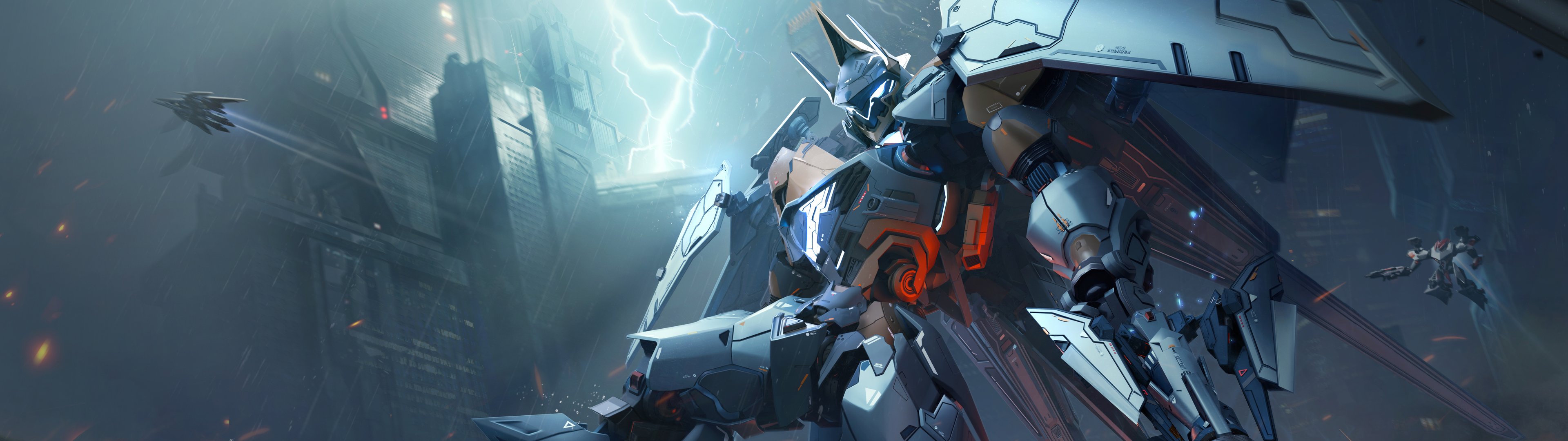Futuristic Robot from Mecha Break - UltraWide 32:9 wallpapers in 3840x1080 resolution