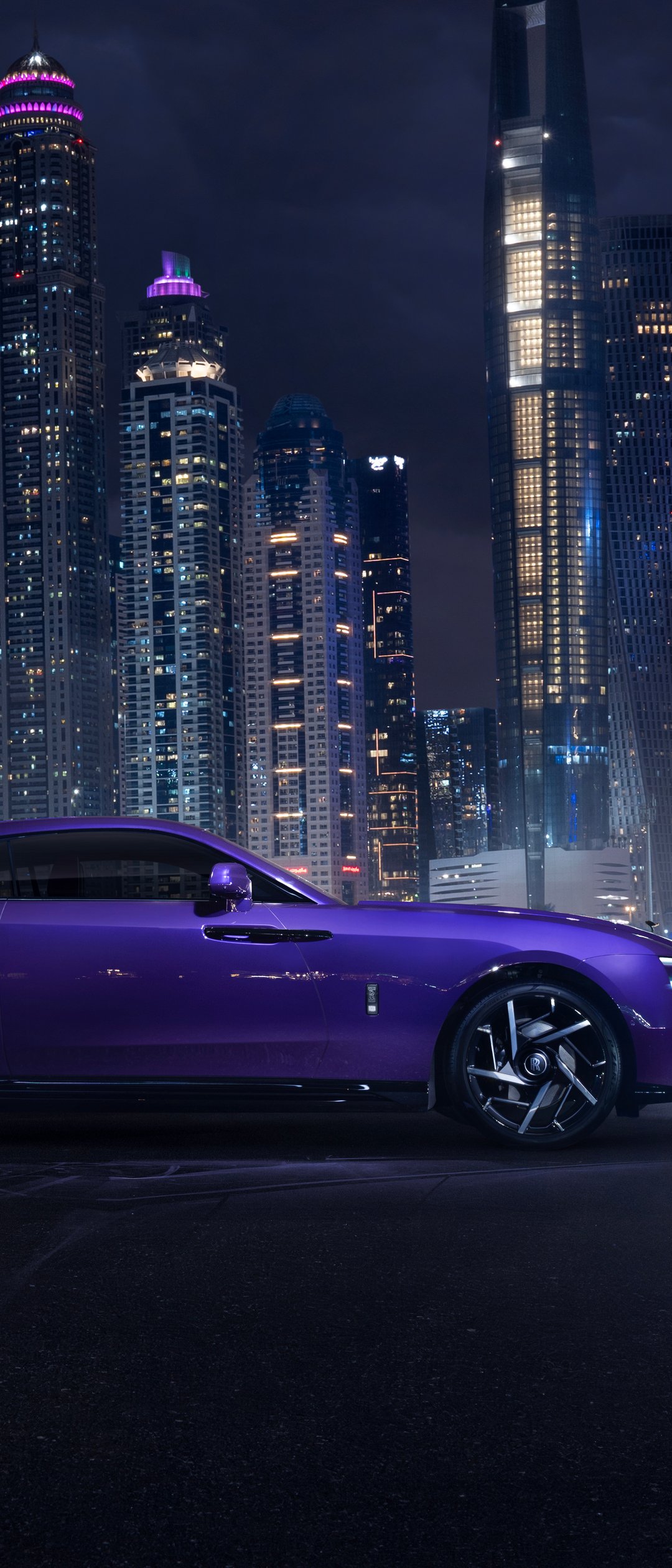 Rolls-Royce Black Badge Spectre on the side - Wallpapers for Samsung Galaxy Z Flip7, Sony Xperia 5 II/5 III/5 V/10 IV/10 V, Xiaomi Mix Fold 3 in 1080x2520 resolution