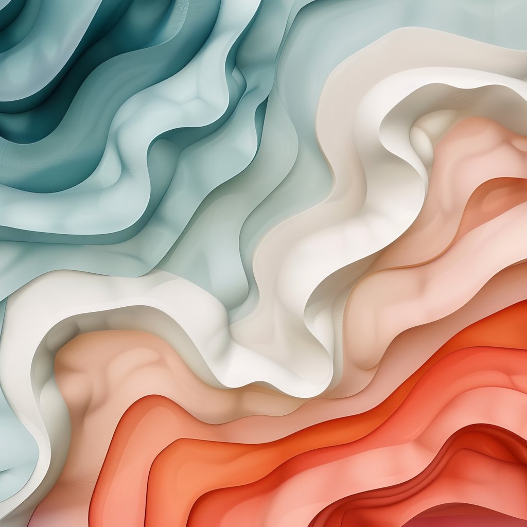 Abstract layers with colored waves - Wallpapers for Apple iPad 1 in 1024x1024 resolution