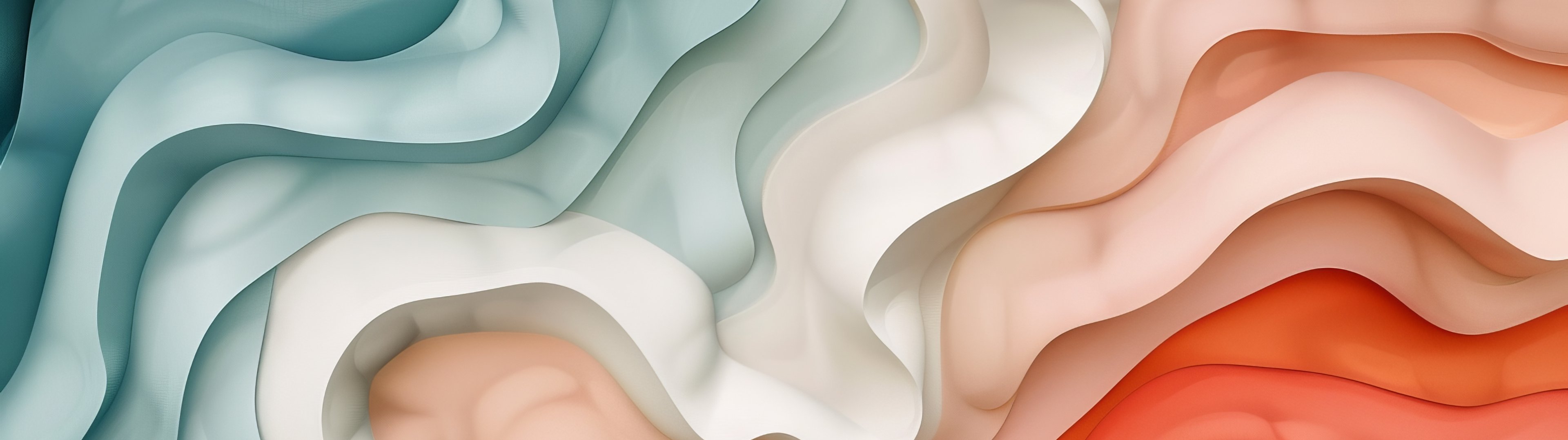 Abstract layers with colored waves - UltraWide 32:9 wallpapers in 3840x1080 resolution