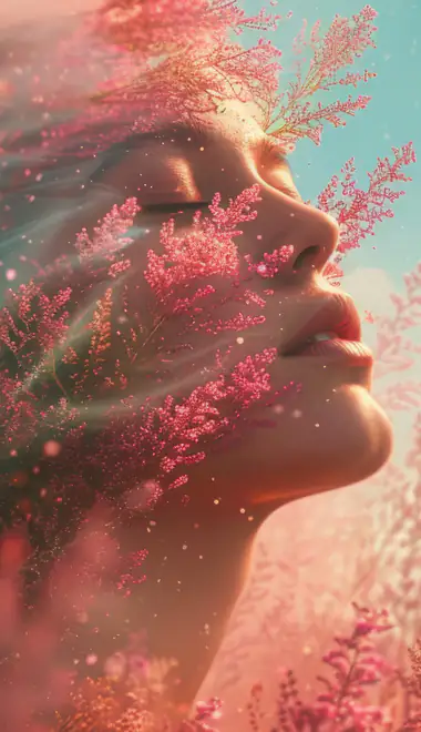 Nature wallpapers: girl, flowers, field, relax
