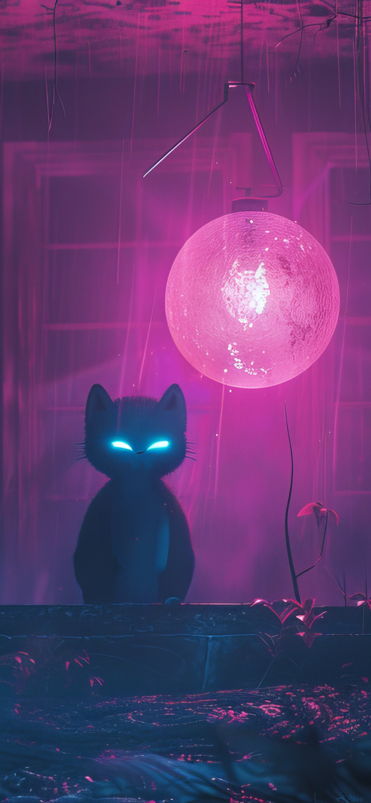 Cat with glowing eyes - Wallpapers for iPhone 11 Pro Max in 1242x2688 resolution