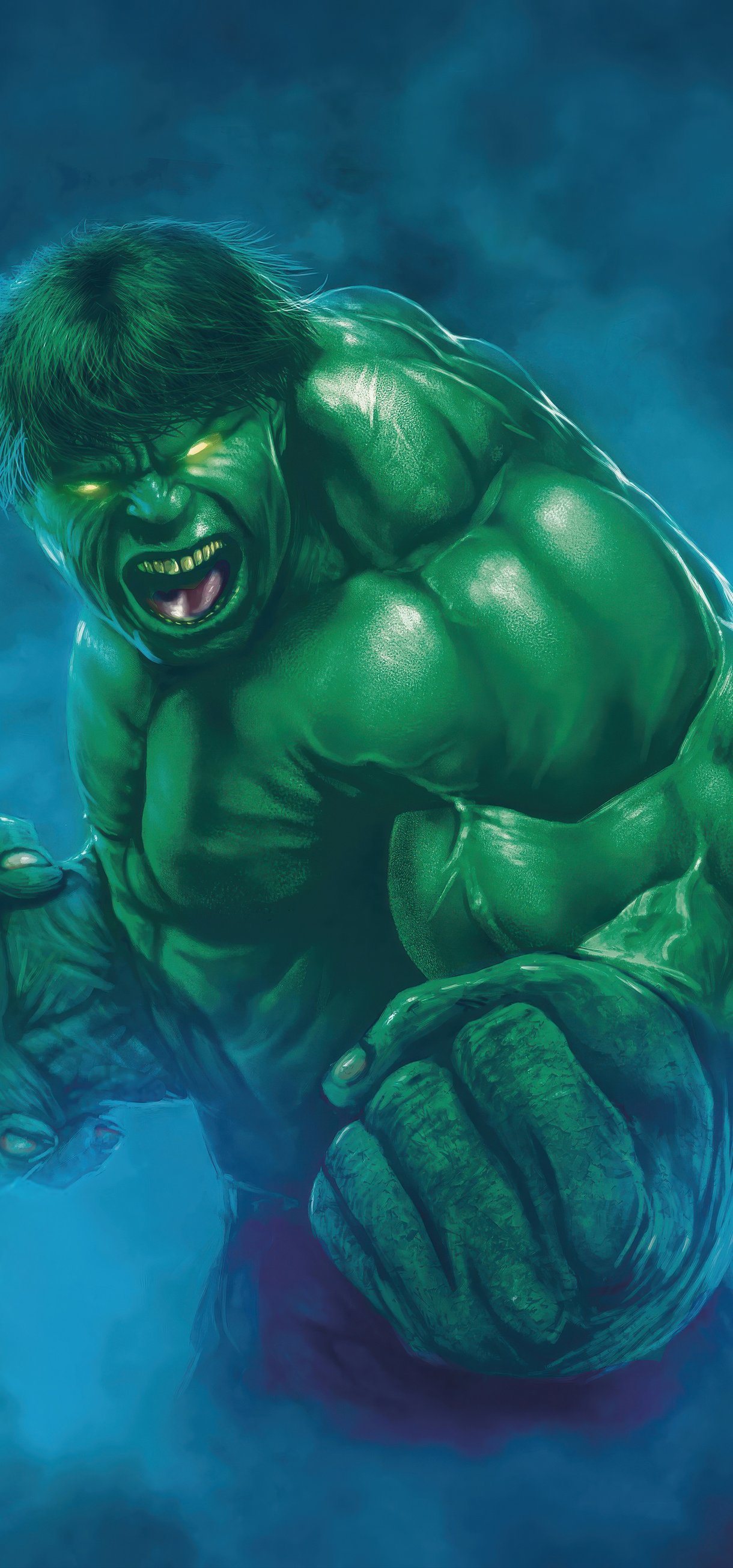 The Hulk in an aggressive pose - Wallpapers for Xiaomi 17/17 Pro in 1220x2608 resolution