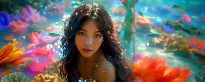 Fantasy wallpapers: mermaid, brunette, corals, ocean
