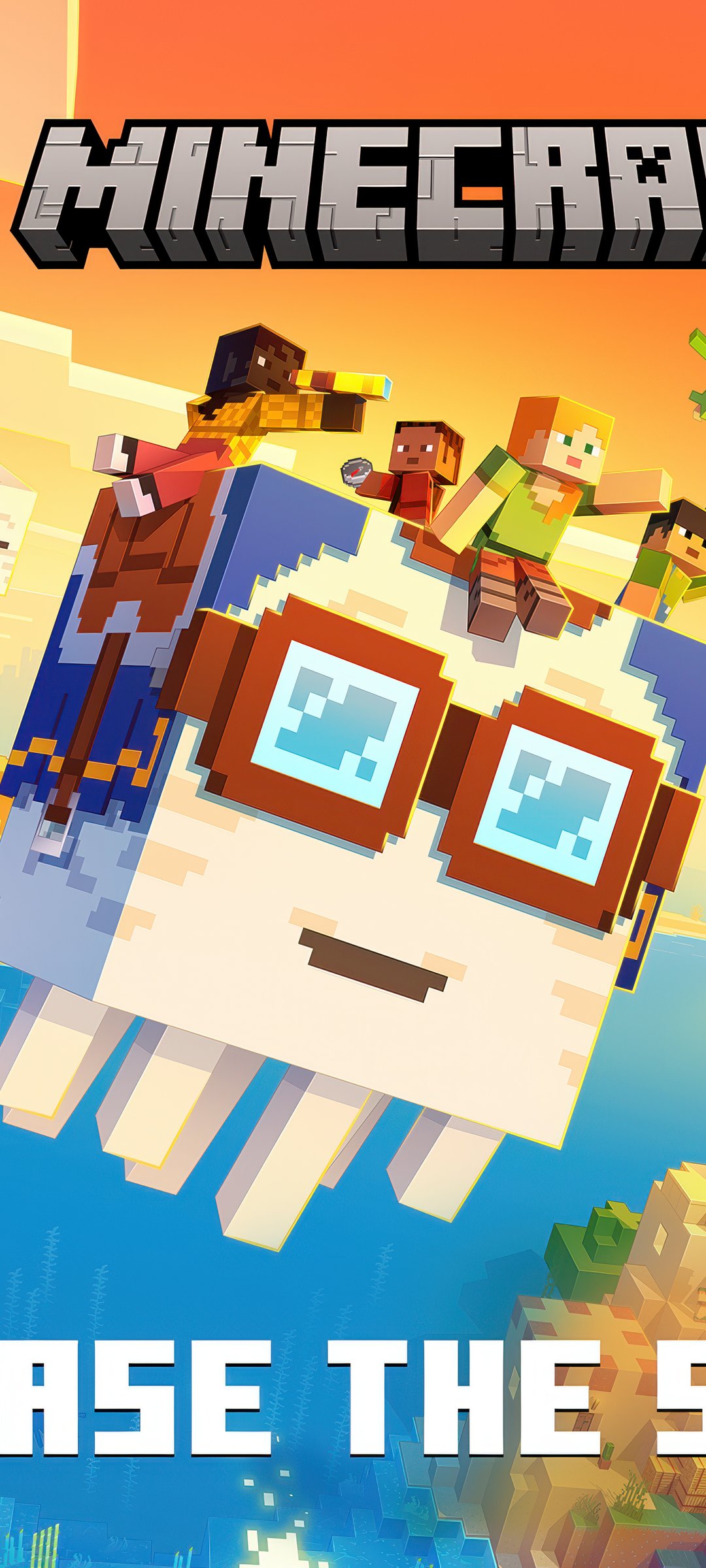 Minecraft Chase the Skies Cover - Wallpapers for Samsung Galaxy M55, POCO M4/X4/X5, Xiaomi Redmi 12/13/Note 13/Note 14/Note 14S in 1080x2400 resolution