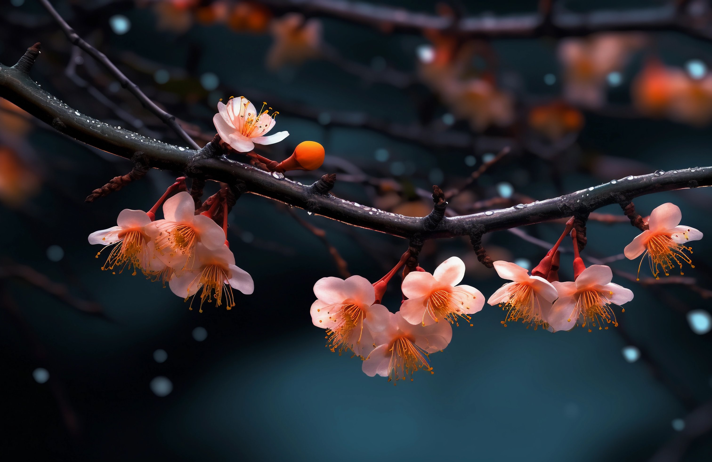 Cherry blossoms on a branch - Wallpapers for Apple MacBook 14.2″ in 3024x1964 resolution