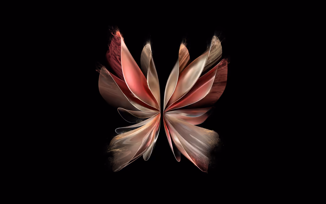 Vivo X Fold abstract wing-like pattern — desktop and phone wallpaper, free download