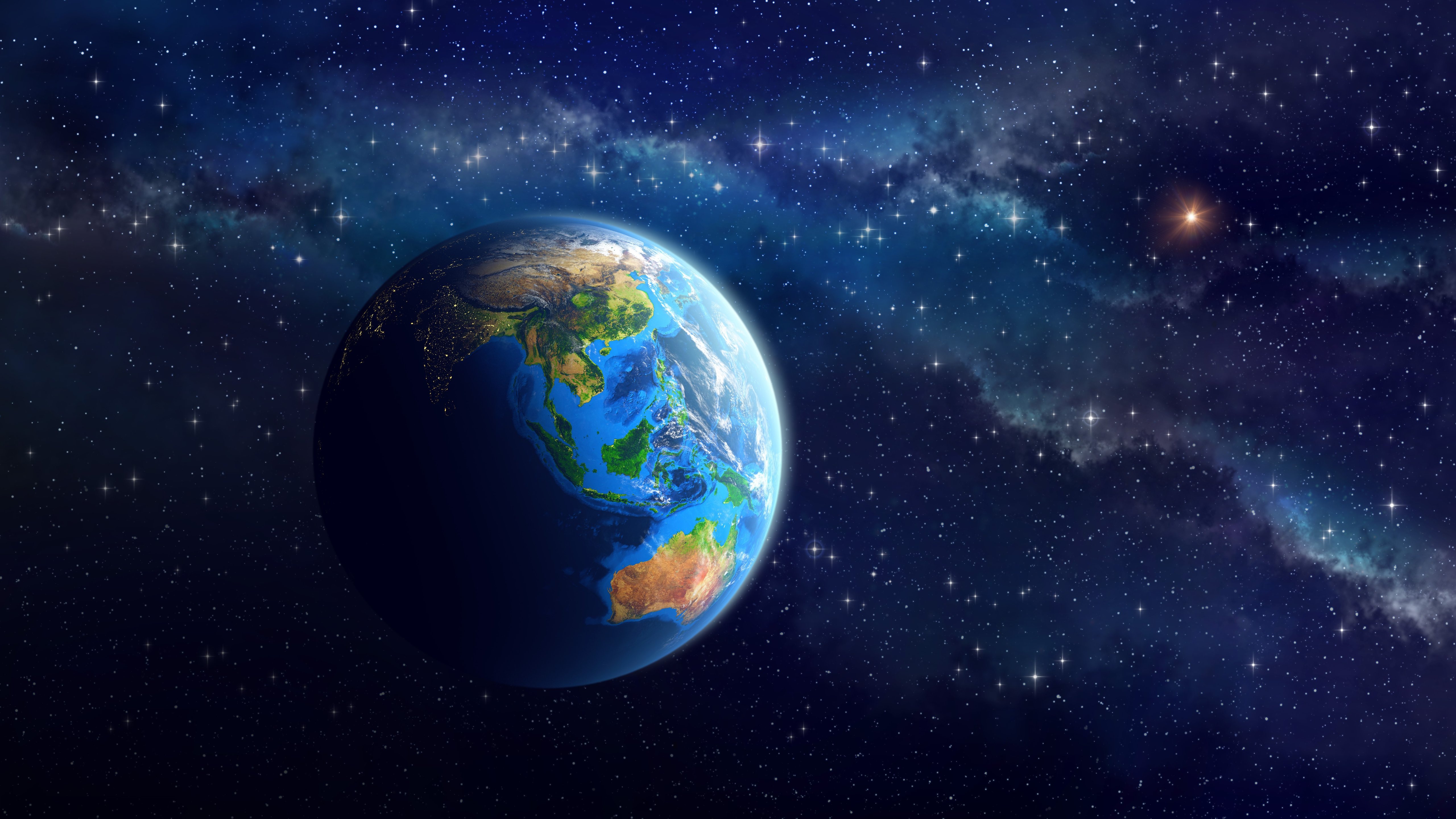 View of Earth from Outer Space - 5K wallpapers in 5120x2880 resolution