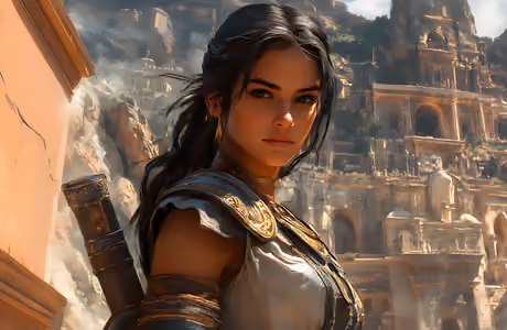 Arch Wallpapers for Samsung Galaxy Tab (1340x1340): warrior, medieval, woman, armor